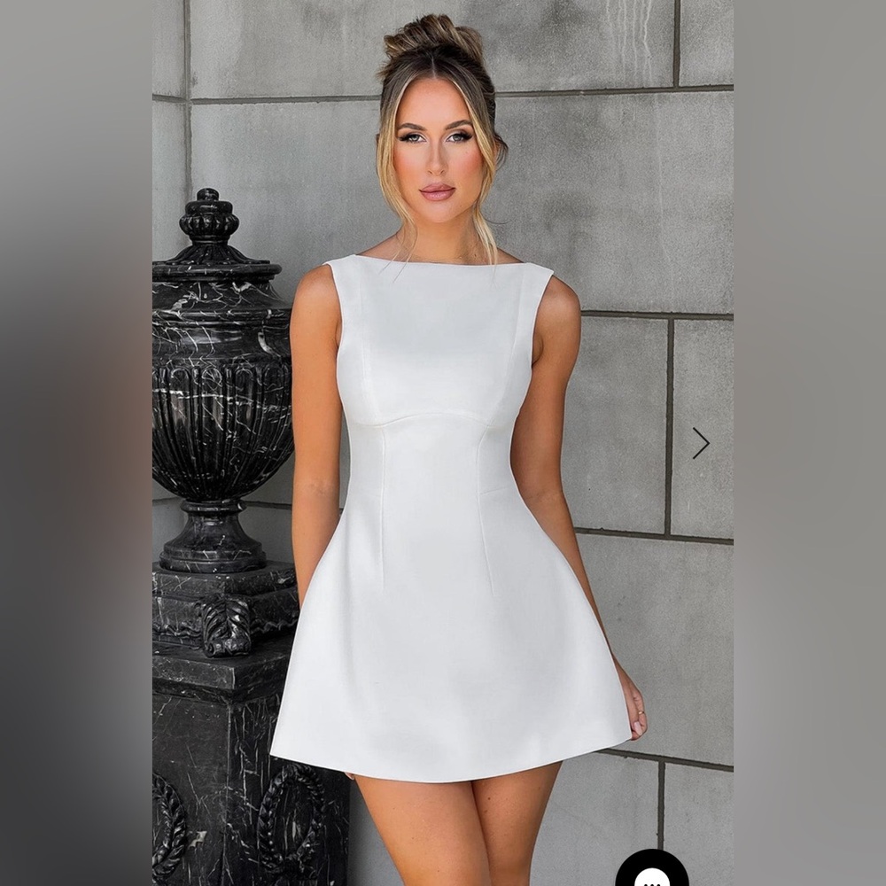 Babyboo Alana Classic White A-Line Graduation Dress- Women's Sleeveless Mini
